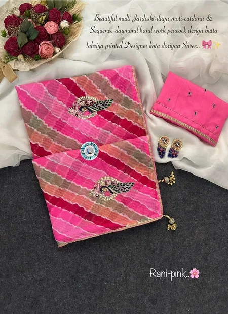 Jk 322 Georgette Fancy Leheriya Saree Collections